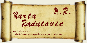 Marta Radulović vizit kartica